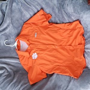 Columbia Orange Short Sleeve Button-Down Shirt
